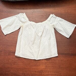 Abercrombie White Eyelet Off-Shoulder Top